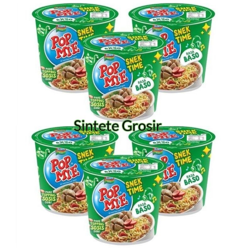 

Pop Mie Mini Snek Time Rasa Baso Paket isi 6 x 38 gram