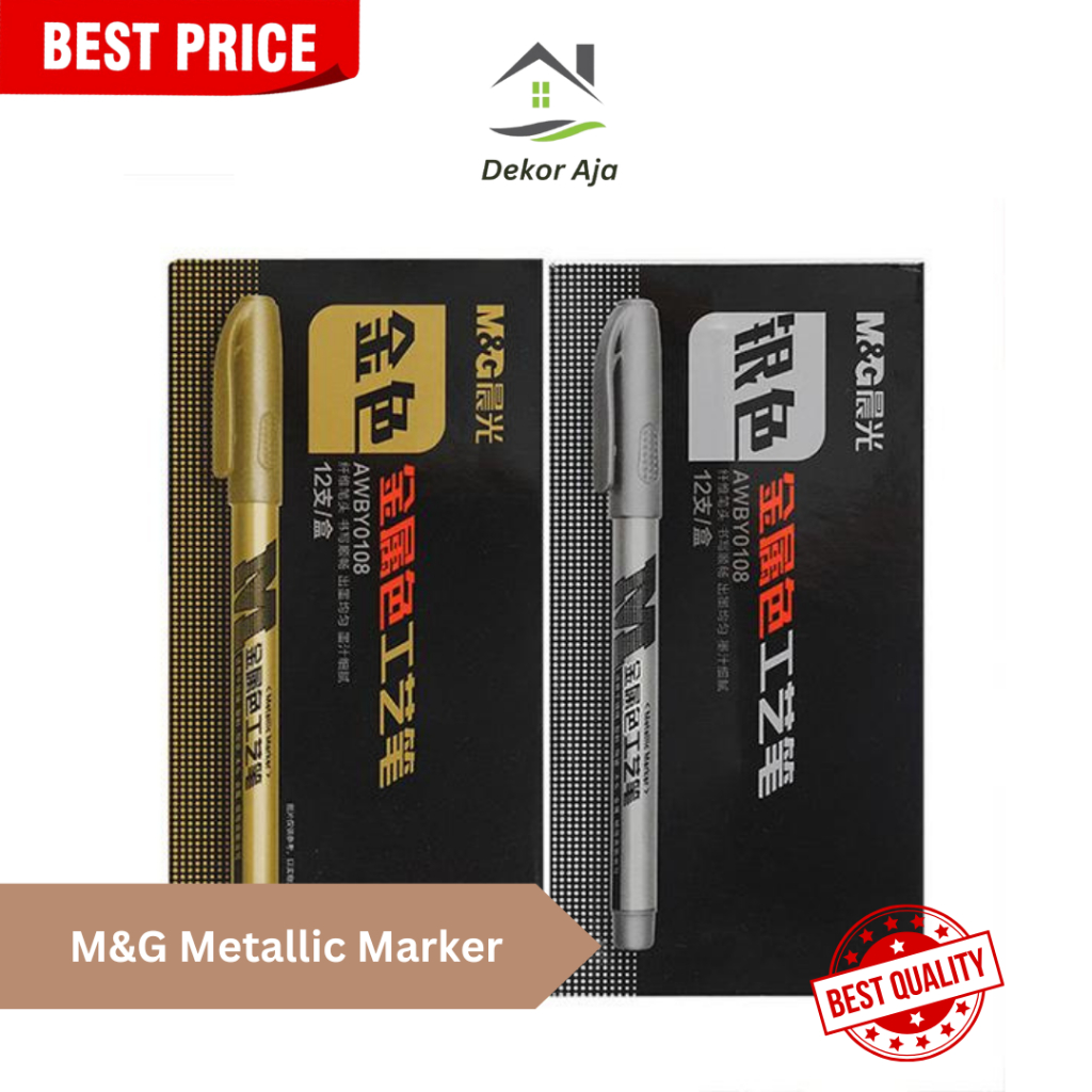 

(1Pcs) Spidol M&G Craft Metalic Marker / Metalik Marker GOLD / Silver