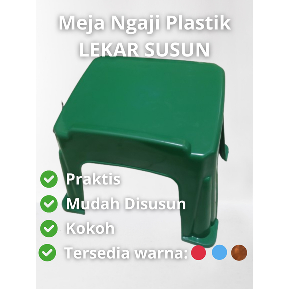 MEJA NGAJI PLASTIK MIRING Lekar SUSUN PRAKTIS