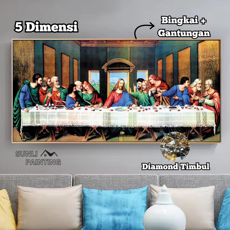 SUNLIPAINTING Lukisan Porcelain 5D - Motif Yesus - Lukisan Yesus - Dekorasi Rumah