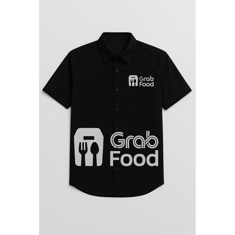 Kemeja ShopeeFood / GrabFood Lengan Pendek (Custom Design)