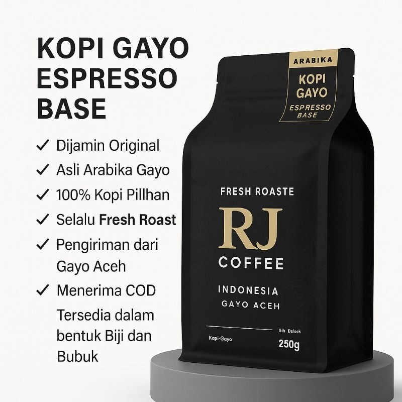 

Kopi Espreso Base Arabika Asli Gayo - pure premium Arabika asli 100gram