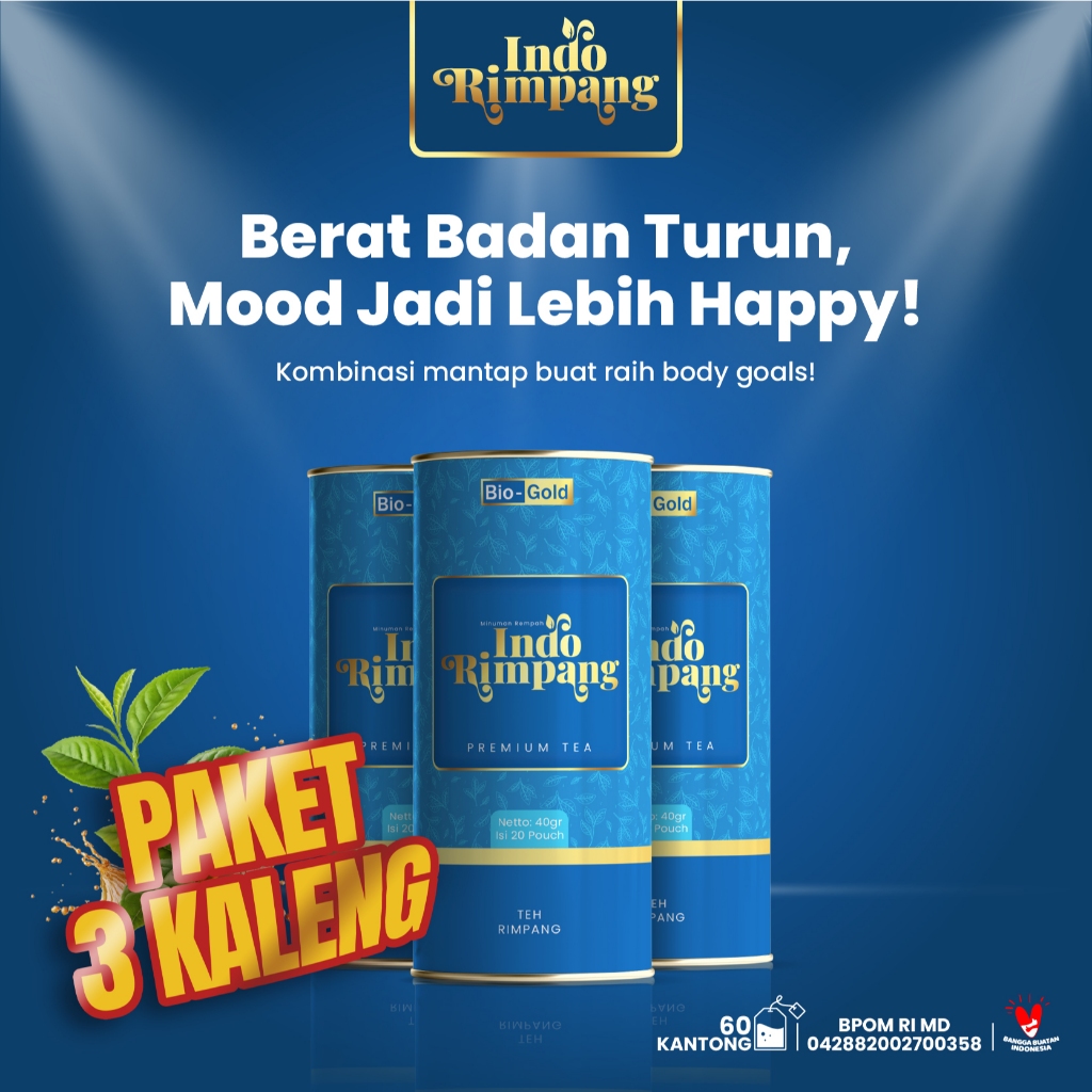 

Paket 60x Minum 3 Botol BIO GOLD TEH INDO RIMPANG BPOM Premium Tea Celup Herbal Detox Tubuh Langsing