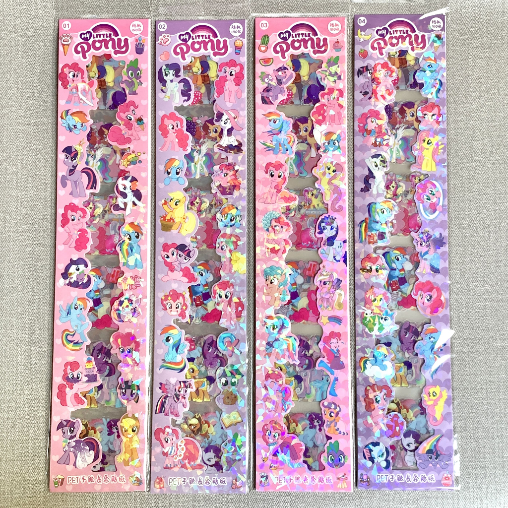 

100s Stiker Panjang Karakter My Little Pony | Sticker Kartun Transparan 2D Deco Diary Jurnal Sticker My Little Pony