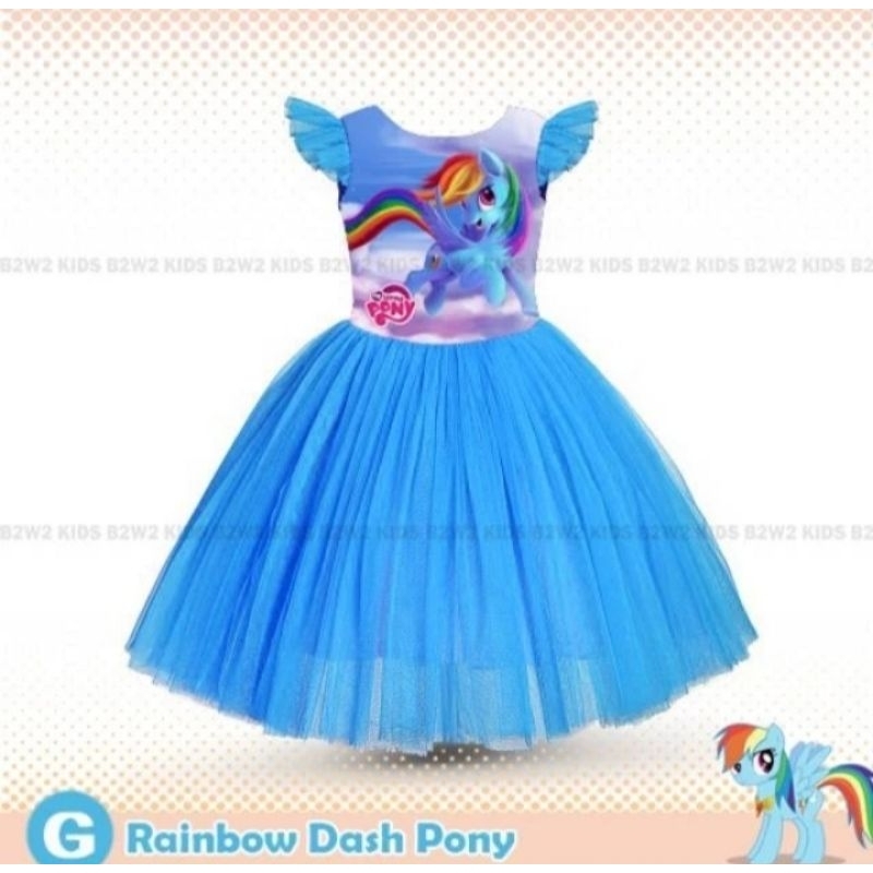 dress anak rainbow Dash size 2,3,4
