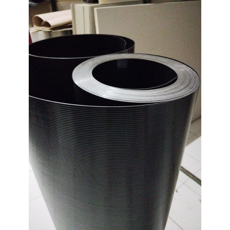 Fiber Pagar 120cm Motif Salur Lurus Hitam Tebal