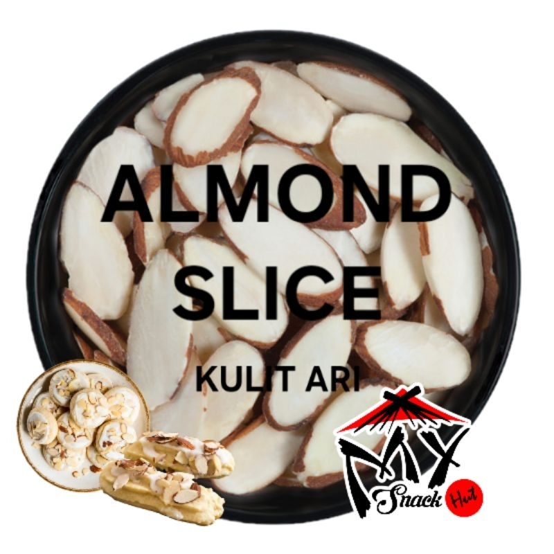 

ALMOND SLICE KULIT 50GR MENTAH KACANG ALMON BADAM IRIS IRISAN TIPIS SKIN ON ARI SUGAR COOKIES HALAL