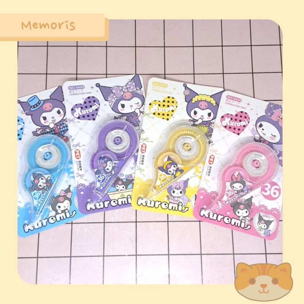 

PET Correction Tape Stipo Kertas Melody Kuromi Cinnamoroll 36 M 8 M Lucu Aesthetic