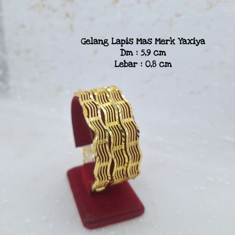 Gelang Keroncong Bahan Lapis Emas Merk Yaxiya Pengganti Emas Asli