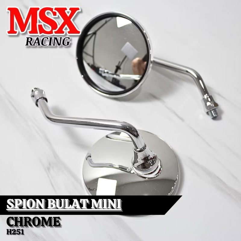 spion bulat batang pendek/spion retro hitam/krome  motor honda universal