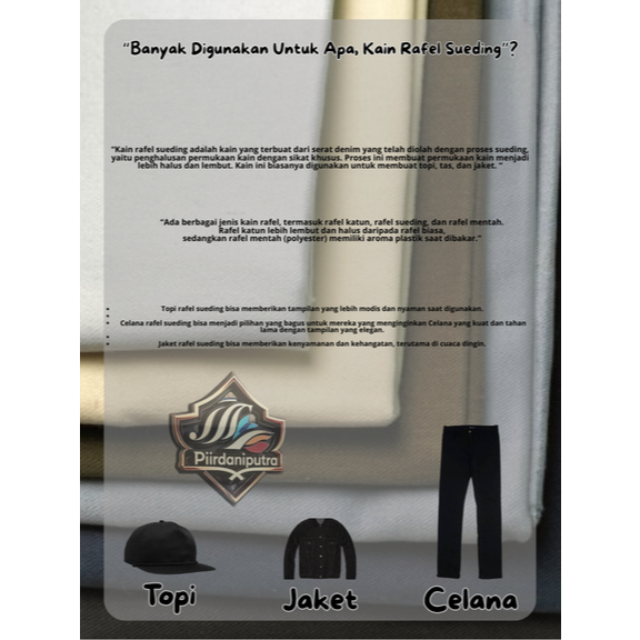 Kain Kanvas Twill Kain Rafel Sueding Denim