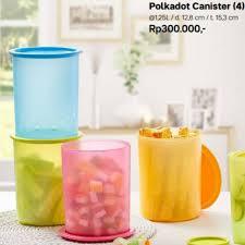 polkadot canister 1,2L (4) PROMO toples besar 8,4L ORI Tupperware