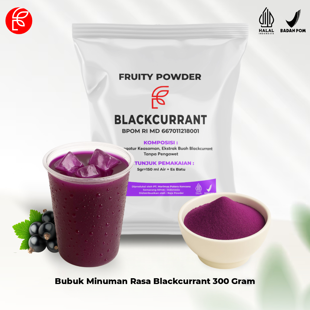

Bubuk Minuman Rasa Blackcurrant | Bubuk Minuman Kemasan 300 Gram | Powder Minuman Rasa