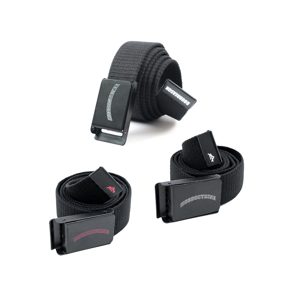 Ikat Pinggang Pria Sabuk Pria Canvas Hitam NodDoctrine Freshmen Printing