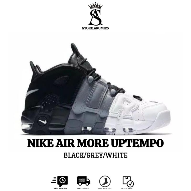 Sepatu N.K Air More Uptempo Black/Grey/White
