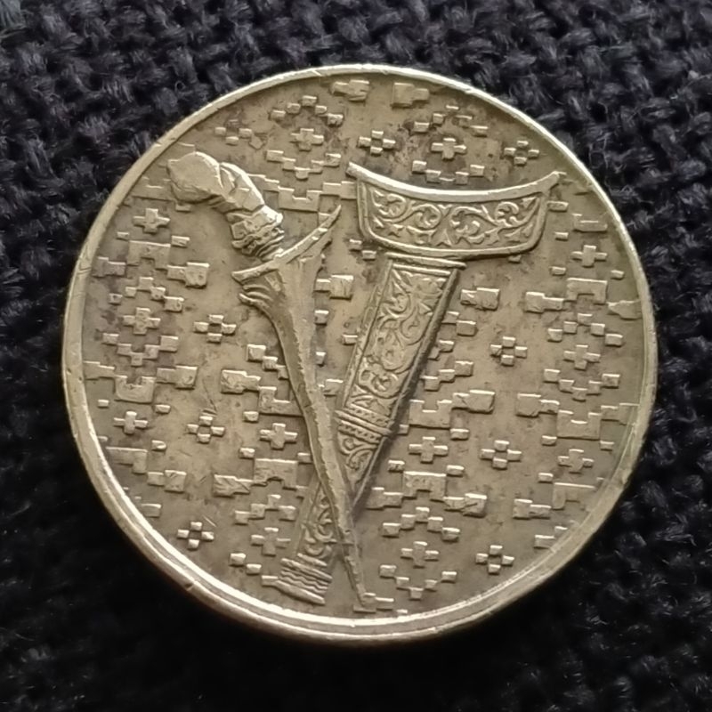 Koin Kuno Malaysia Keris 1 Ringgit ada Noda