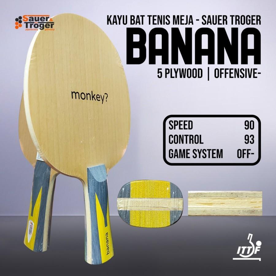 Kayu Bat Tenis Meja Pingpong Sauer & Troger Banana Offensive Original