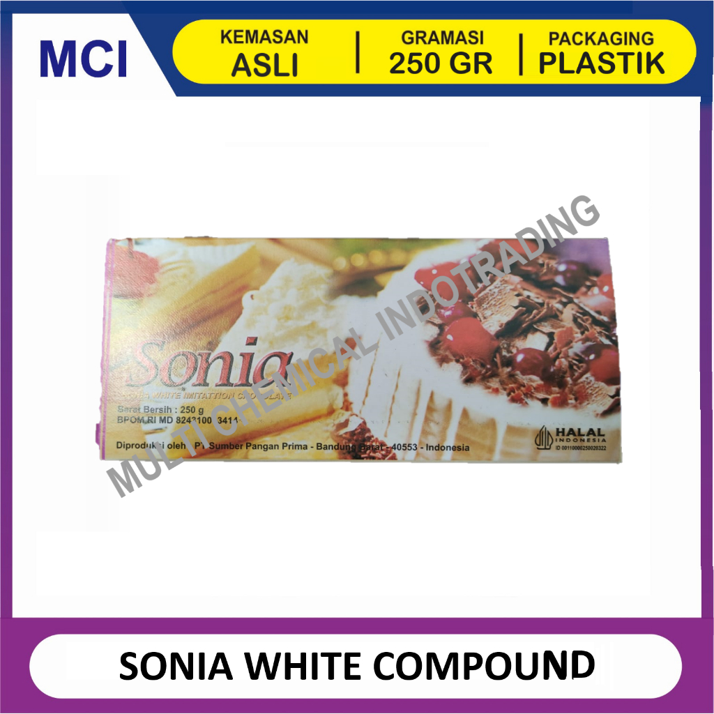 

SONIA WHITE COMPOUND / COKELAT BATANG PUTIH SONIA 250 GR
