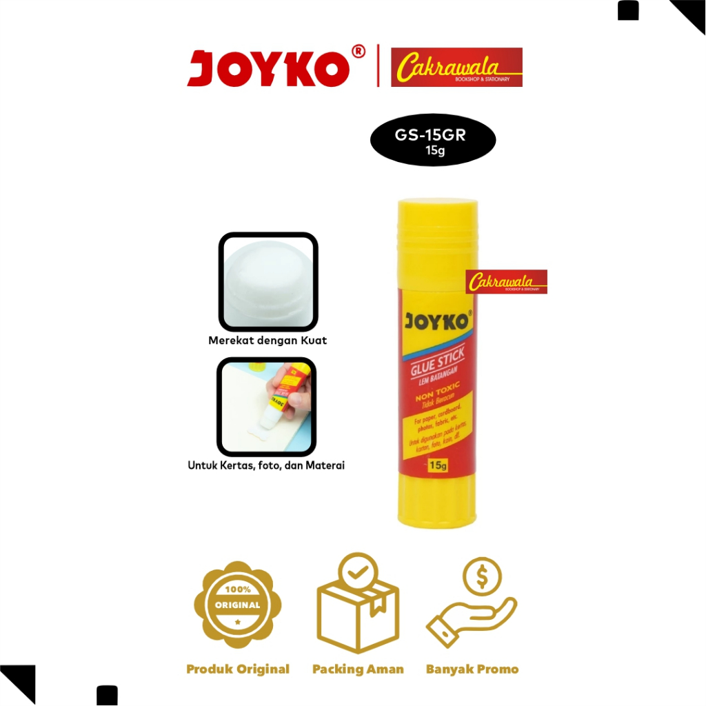 

Lem Stick Joyko GS-15GR 15gr | Glue Stick Joyko Lem Padat Kertas | Lem Joyko Original Cepat Kering