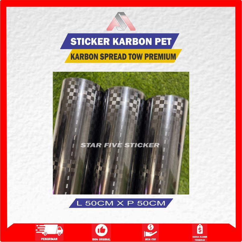 Sticker Stiker Skotlet Carbon Karbon Spread Tow Kotak Premium