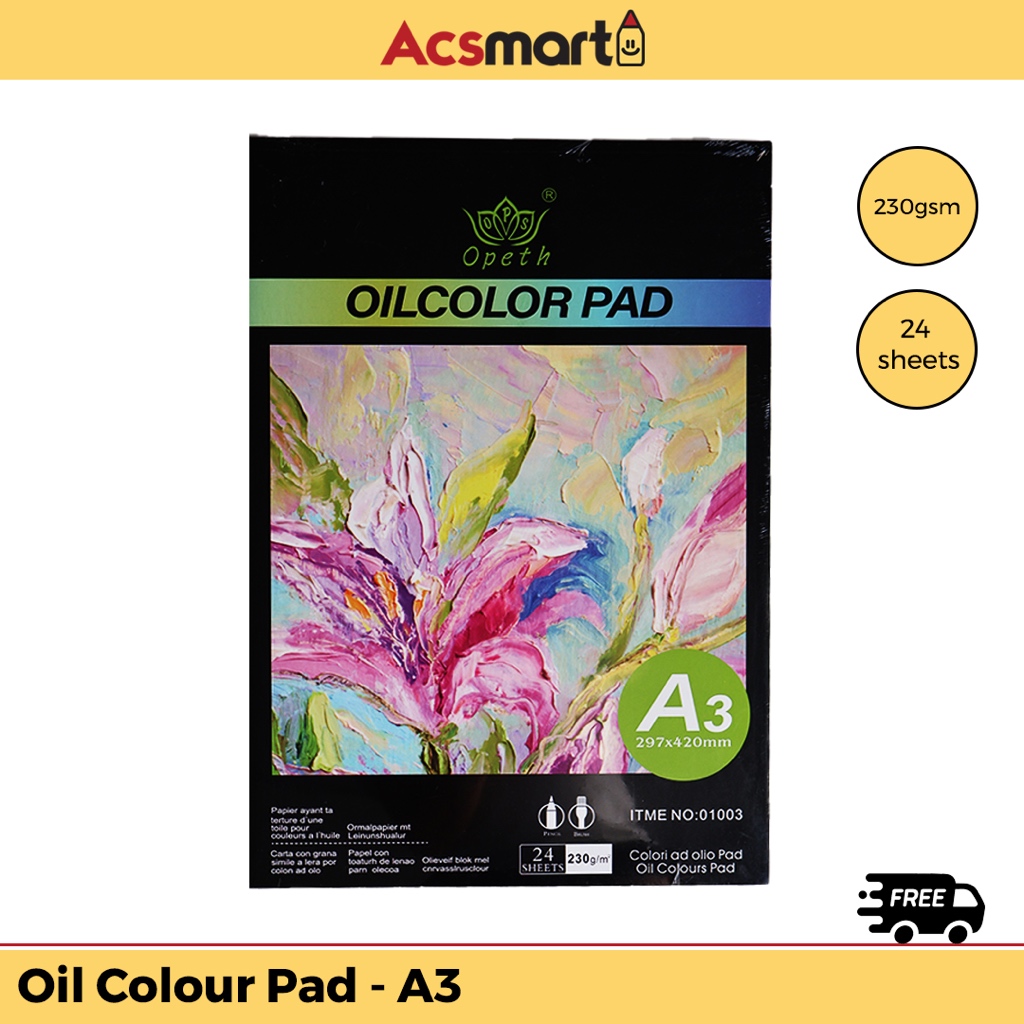 

ACSmart - Oil Colour Pad (Sketchbook buat oil painting) size A3