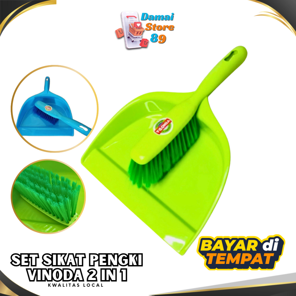 Sapu + Pengki Set Jumbo Vinoda / Sapu Set Vinoda Jumbo Serbaguna