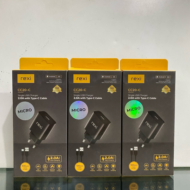 REXI CC20-M Single USB Charger 2.0A With micro Cable