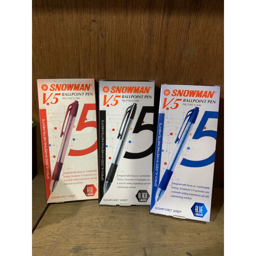 

Snowman V5 Ballpoint 0.7 Hitam / Biru / Merah