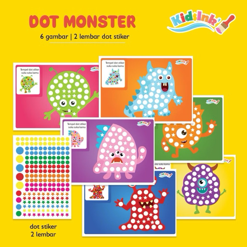 

Lembar Dot DIY Stiker 6 Lembar Dot Activity Mainan Edukasi Stiker Anak