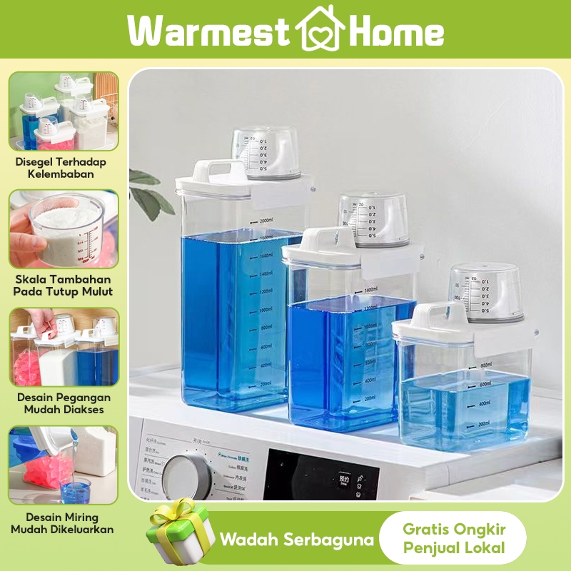 Warmest Home Tempat Detergen BubukBotol Sabun Cair Botol Detergen Cair LaundryToples Kedap Udara