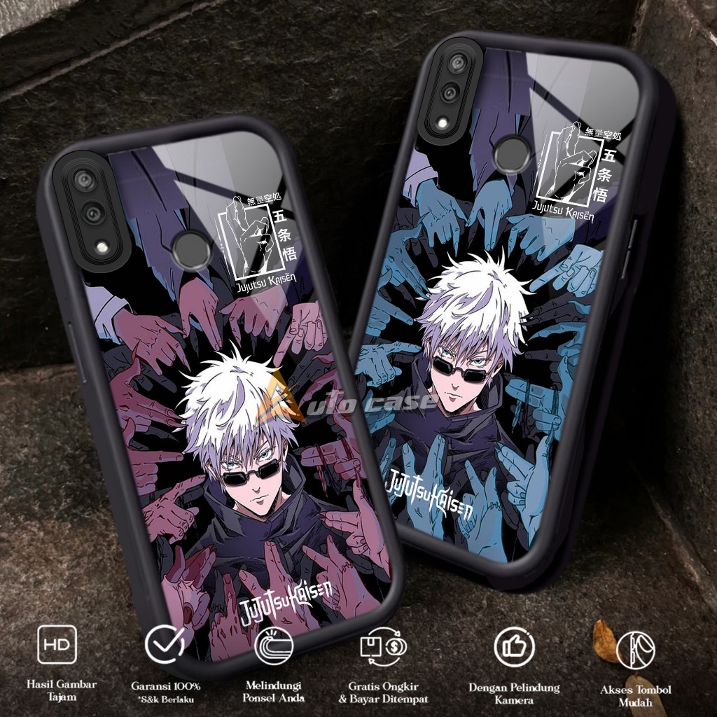 Softcase Glass kaca untuk HUAWEI Y7 2019 Y7 PRIME 2019 GJO Casing Handphone Case Hp Procamera