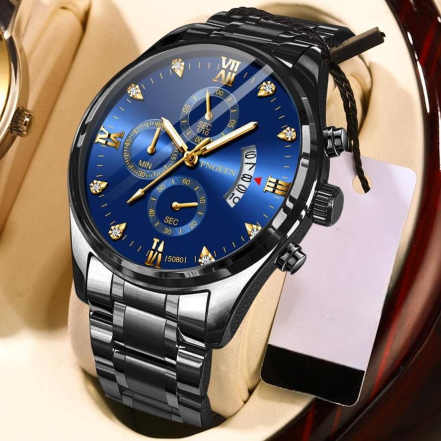 HARGA TERMURAH Jam Tangan Pria Kasual Bisnis Diamond Asli Tahan Air Premium Original Fngeen New Mode