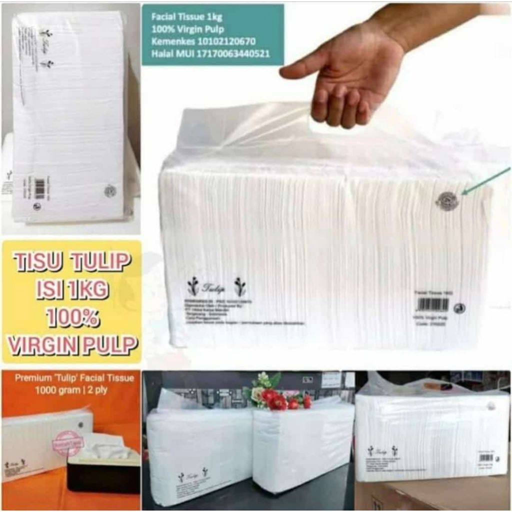 Tisu Tulip Premium 'Tulip' Facial Tissue 1000 gram/2 ply