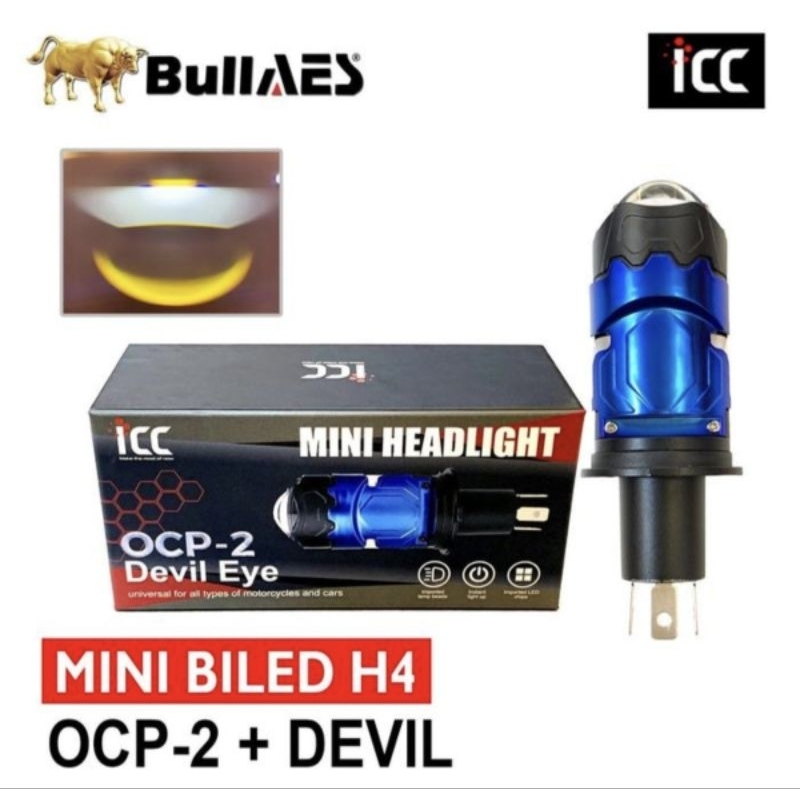 Biled Mini Laser H4 OCP V2 55 WATT ICC H4 PNP Laser Kuning