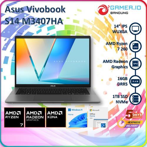 ASUS VIVOBOOK S14 M3407HA RYZEN 7 260 AMD XDNA 16GB 1TB 14" WUXGA 60HZ IPS