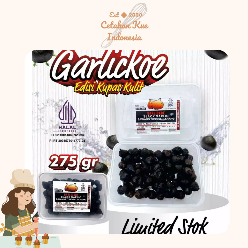 

{CKI} Black Garlic Kupas Kulit Bawang Hitam Tunggal Lanang 275 Gram