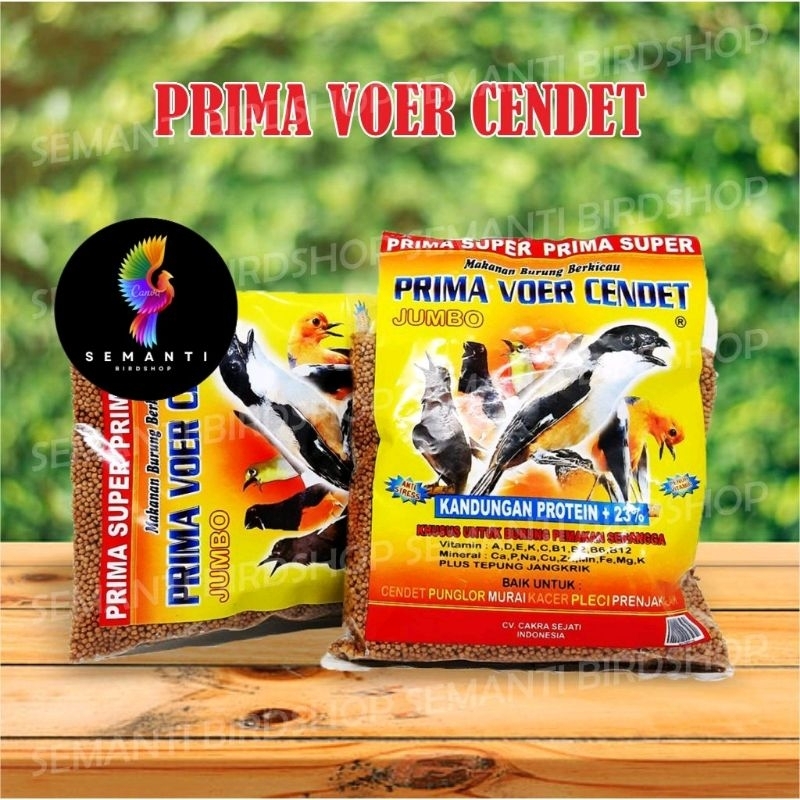 JUAL PRIMA VOER PUR CENDET KEMASAN PLASTIK PELET PAKAN MAKANAN BURUNG PENTET