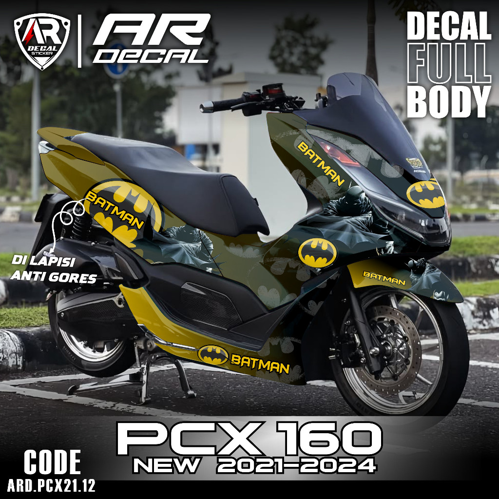 Dekal PCX 160 Full Body Sticker Decal Full body Honda PCX 160 NEW 2021 2022 2023 2024 Motif Batman M