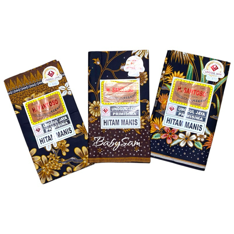 KAIN BATIK KATUN PRIMISIMA PRODUKSI UNGGUL JAYA H SANTOSO MOTIF HITAM MANIS