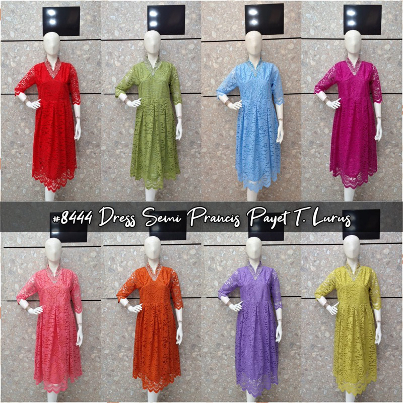 DRESS BRUKAT ELGHANA 8444 LENGAN LURUS