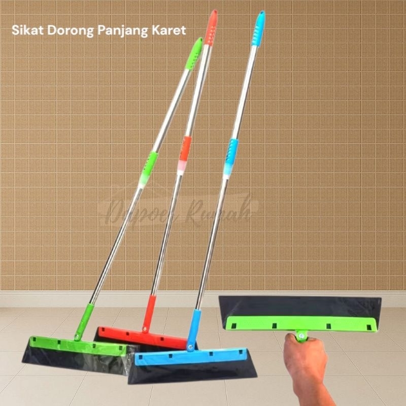 Sikat Dorong Air/Wiper Lantai Panjang/Pel Lantai Karet Dorong/Serokan Air