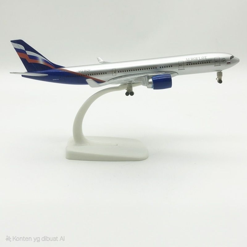 Miniatur Pesawat Aeroflot Airlines Airbus A330 Panjang 20Cm