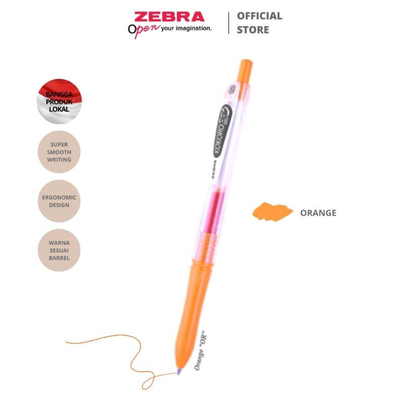

Bolpen gel KOKORO Orange (jingga) 0.5 murahh