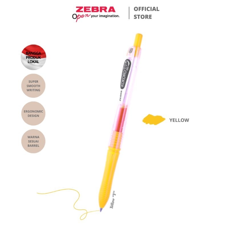 

Bolpen gel KOKORO Yellow (kuning) 0.5 murah