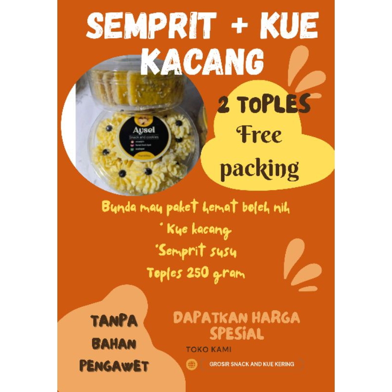 

Paket KUE KERING KUE LEBARAN Kacang dan semprit