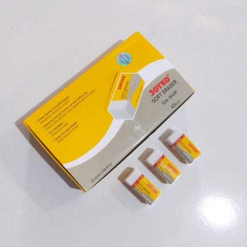

[BOX ISI 40] PENGHAPUS JOYKO PUTIH ERASER B40P