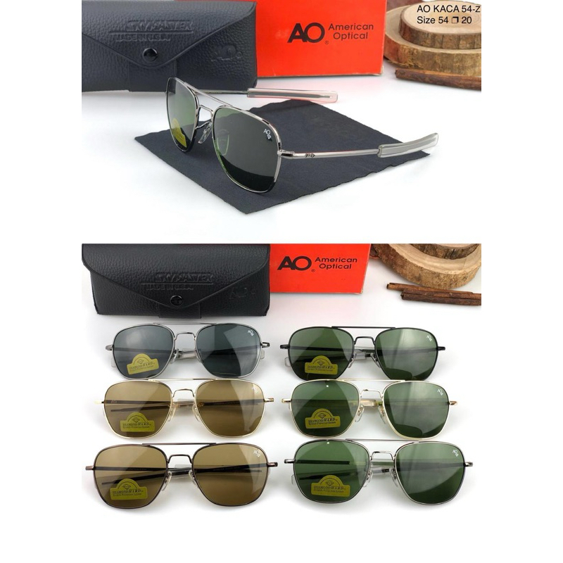 SUNGLASSES AO PILOT GOLD - LENSA KACA 54z ORIGINAL AMERICAN OPTICAL