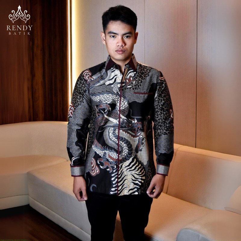 NAGASENA MERAH - RENDY BATIK | Kemeja Batik Pria Katun Turki Lengan Panjang Exclusive Elegan Formal