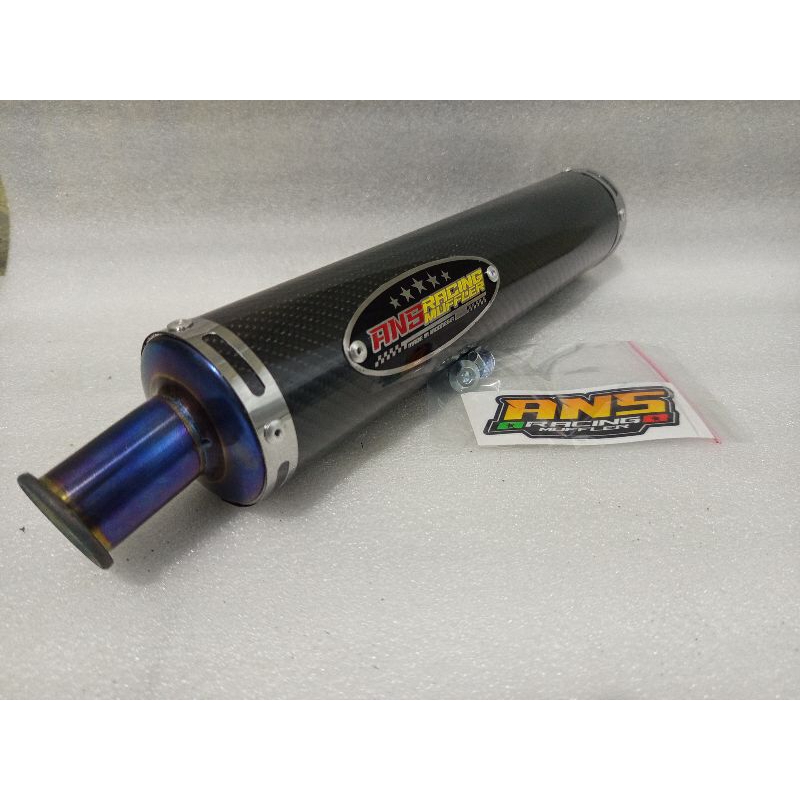 SILINCER NINJA R RR SS CARBON ORIGINAL ANS RACING silincer knalpot only 3 baut 1 paking 1 breket