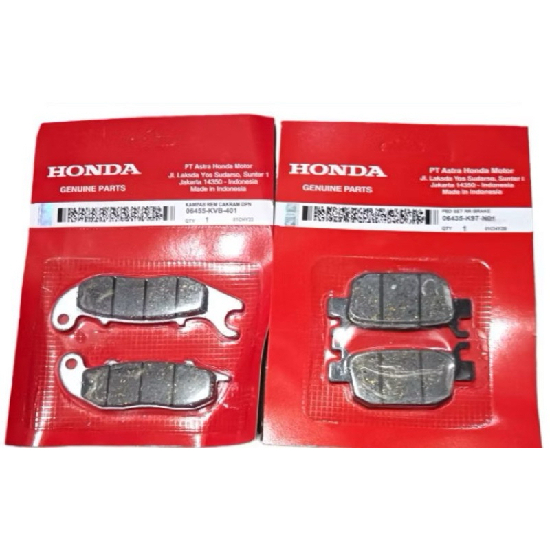 PAKET KAMPAS REM DEPAN BELAKANG HONDA PCS 150 ABS PCX 160 ABS ADV 160 VARIO 160 ABS ORI AHM KODE  ((